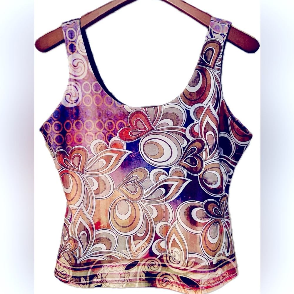 Soft Surroundings Modern Tank L built-in shelf bra scuba fabric